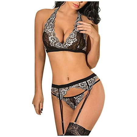 

Lace Babydoll Lingerie Women Sling Silk Pajamas For Women Lace Lingerie Plus Size Lingerie For Women Sexy Three Piece Suit Pajamas Underwear Set Womens Pajamas Sets Clearance