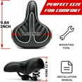 thumbnail image 2 of Oversize Bike Saddle Bicycle Seat Air Cushion Pad Comfort Wide Soft Gel Cruiser, 2 of 7