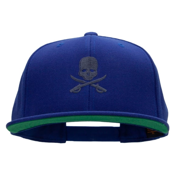 Skull And Sabers Embroidered Wool Blend Prostyle Snapback - Royal OSFM