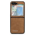 thumbnail image 3 of Feishell Slim Case for Samsung Galaxy Z Flip 6, Durable Premium Retro PU Leather Back Plain Shock-Absorbent Lightweight Ultra Thin Protective Phone Case For Samsung Galaxy Z Flip 6,Brown, 3 of 8