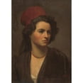 thumbnail image 2 of Gyula Benczúr 14x18 Gold Ornate Wood Frame and Double Matted Museum Art Print Titled - Portrait of a Girl in a Red Scarf (1860-1865), 2 of 4