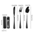 thumbnail image 3 of Stainless Steel Cutlery Set | Knife Fork Spoon 3-Piece Mirror Finish | Ergonomic Handle | Portable Utensils | Easy to Clean | Modern Black | 20x6x3cm | 160g, 3 of 6