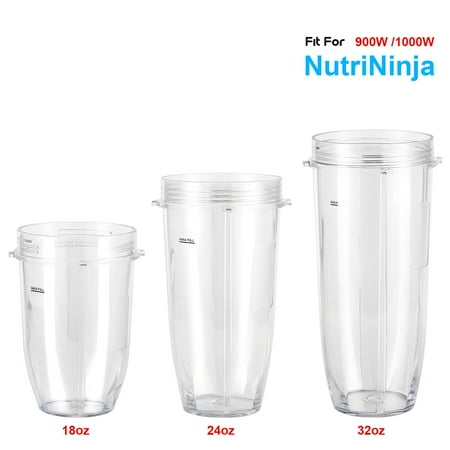 18oz / 24oz / 32oz Replacement Cup for Nutri Ninja 900W / 1000W, Replacement Parts Replacement Cups for Nutri Ninja