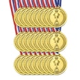 thumbnail image 1 of Medallas de premio doradas mini de plástico Uxcell de 1.5" 50 paquetes con cinta para juegos y deportes, 1 of 7