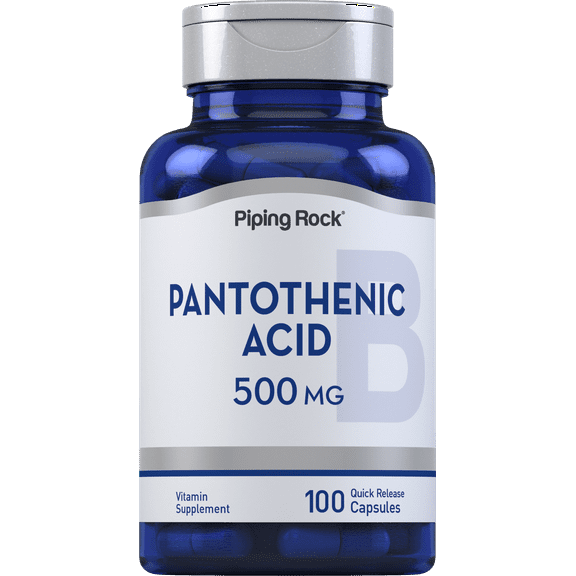 Pantothenic Acid 500mg | 100 Capsules | Supplement for Men and Women | by Piping Rock