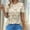 Khaki, variant on Odbmxy Yellow Women T Shirt Short Sleeve Summer Tops for Women Office Floral Casual Fancy Loose Tops