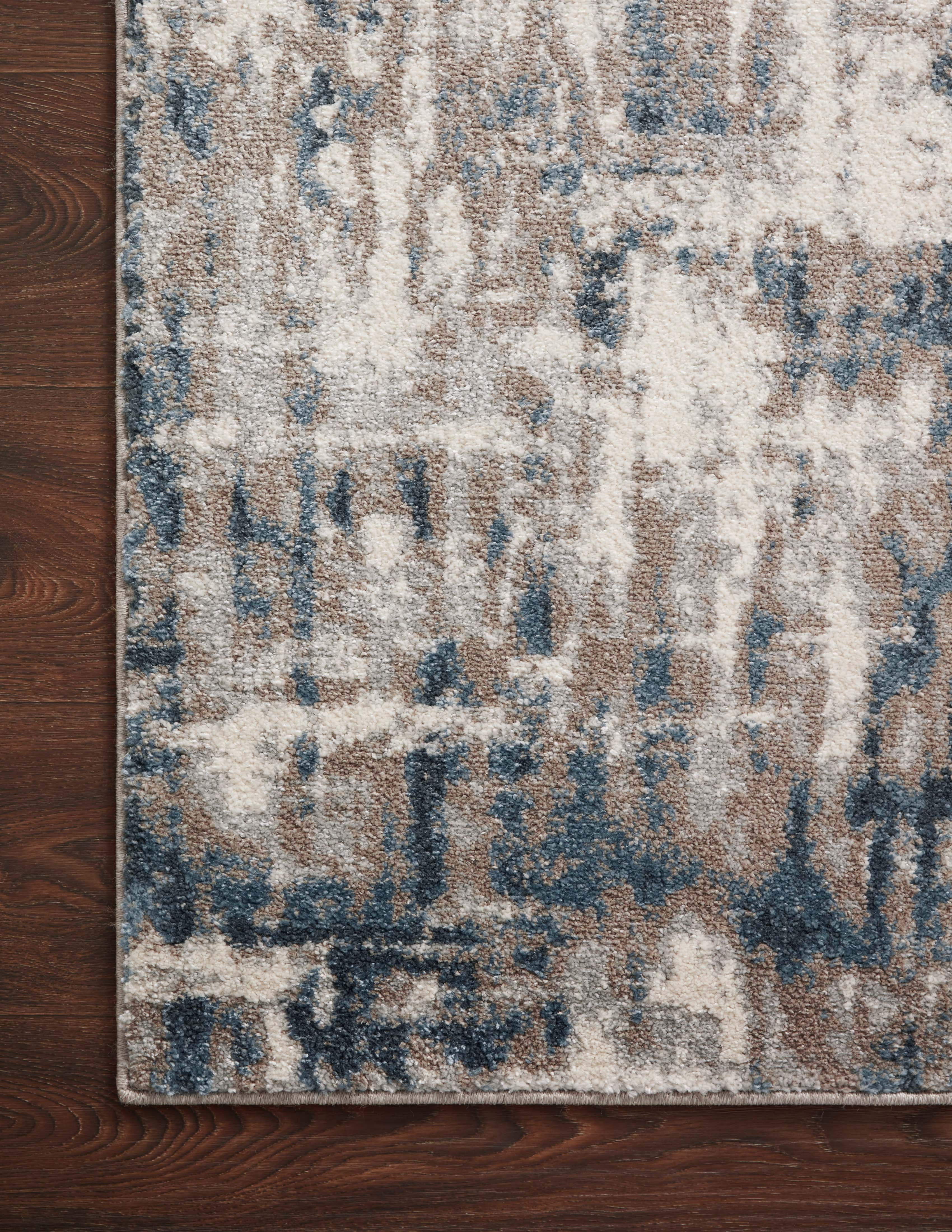 Loloi Spirit SPI-02 Abstract Stone / Blue Area Rug 9'-4" x 13'