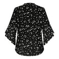 thumbnail image 6 of Vekome Womens 3/4 Sleeve Tops Plus Size Shirts Loose V Neck Casual Tee Shirts Print Summer Pullover Tops Black XL, 6 of 7