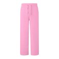 thumbnail image 6 of DeHolifer Women's Sweatpant Wide Leg Casual Solid Color High Waist Baggy Drawstring Pants with Pockets Pink S, 6 of 6