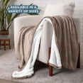 thumbnail image 3 of Bare Home Plush Sherpa Bed Blanket - Fluffy & Soft - Reversible - Lightweight - Twin/Twin XL, Taupe, 3 of 10