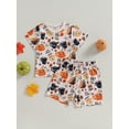 thumbnail image 2 of GXFC Little Boy Halloween Outfits Set Costume 3T 4T 5T 6T 7T Kids Boy Short Sleeve Pumpkin T-Shirt+Elastic Shorts 2Pcs Halloween Clothing for Children Boy, 2 of 8
