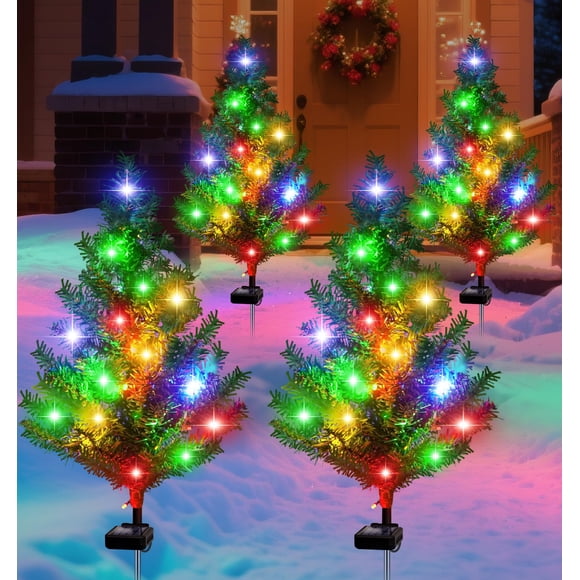 Árbol de Navidad solar para decoración exterior Ostritec, impermeable