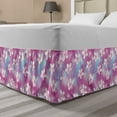 thumbnail image 1 of Nature Bed Skirt, Floral Theme Botanical Motifs Frangipani Hibiscus Flowers Demonstration, Elastic Bedskirt Dust Ruffle Wrap Around for Bedding Decor, 4 Sizes, Hot Pink and White, by Ambesonne, 1 of 2