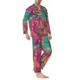 thumbnail image 2 of Honeii Western Desert Skull Cowboy (2) Pattern Mens Pajamas Set,2pcs Men's Lounge Long Sleeve Sleep Shirt and Pajama Bottoms Sleepwear Set,Mens Pjs Sets-Medium, 2 of 7