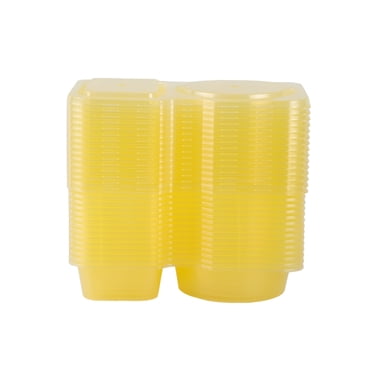 Cook with Color Dual Compartment Mini Snack Box with Lids, BPA-Free, 30-Pack, Yellow