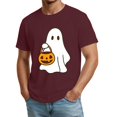 thumbnail image 4 of Mens Halloween Shirt Spooky Ghost Print Halloween T Shirts Graphic Print Short Sleeve Halloween Tee Tops, 4 of 5
