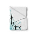 thumbnail image 2 of Just Breathe Soft Flannel Fleece Blanket, Writing for Optimistic Lifestyle Positive Saying in Hand Writing Style, Cozy Plush for Indoor and Outdoor Use, 50" x 70", Aqua Black White, by Ambesonne, 2 of 5