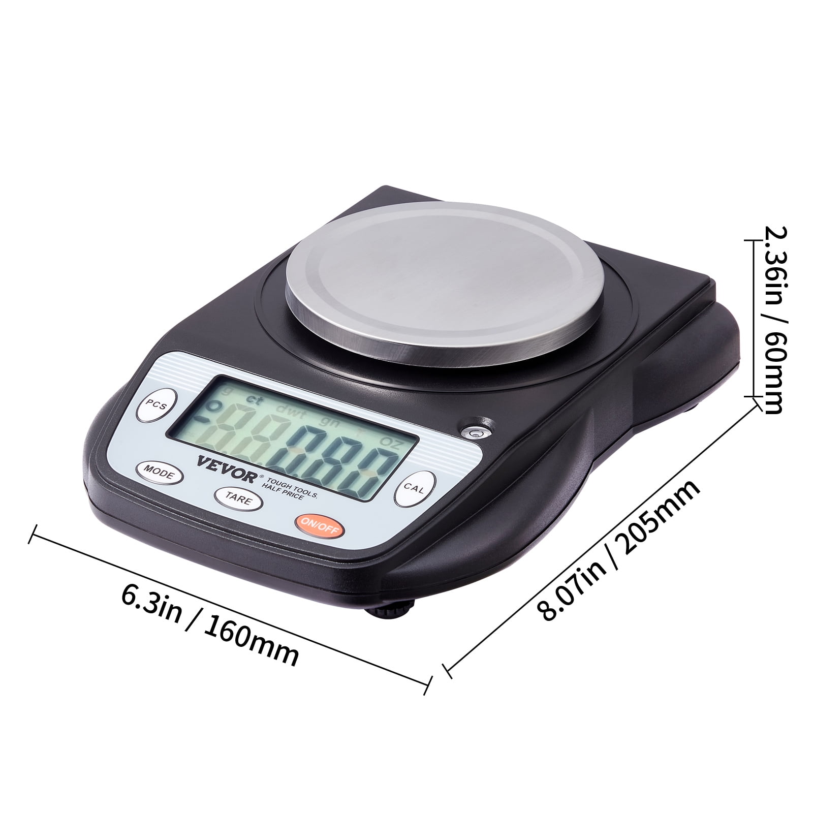 VEVOR Analytical Balance, 600g x 0.01g Accuracy High Precision Lab Scale, 6 Units Conversion Electronic Scientific Laboratory Scale, LCD Display Digital Jewelry Weighing Scale for Lab, Jewelry