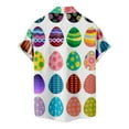 thumbnail image 5 of DDAPJ pyju Hawaiian Shirts for Men Funny Easter Egg Printed Short Sleeve Lapel Button Down Shirts Egg Hunt Themed Party Shirt Summer Holiday Tops Clearance Sale Light Blue XL, 5 of 5