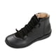 thumbnail image 1 of NECHOLOGY Botas Mujer Adulto Femenino Zapatos Botines para mujer Botas casuales planas con cremallera lateral de cuero de color sólido retro de moda para mujer (Black, 7.5), 1 of 7
