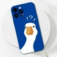 thumbnail image 2 of Compatible with iPhone Case,Matte Cute Funny Doubt Duck Silicone Bumper Camera Lens Protection Soft Shockproof Cover Phone Case (White,iPhone 13 Pro), 2 of 6