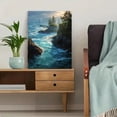thumbnail image 5 of Coastal Ocean Waves Rocky Shoreline Canvas Print Wall Art for Living Room Office Bathroom, 5 of 8