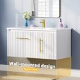 thumbnail image 4 of DWVO 36 Inch Bathroom Vanity with Sink, Wall Mounted Bathroom Sink Storge Cabinet with Drain, White, 4 of 7