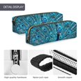 thumbnail image 4 of Disketp Beautiful Blue Peacock Estuche de Lápices de Cuero con Cierre, Estuche Compacto para Papelería, Bolígrafos y Accesorios Pequeños, 4 of 7