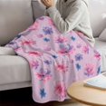 thumbnail image 3 of Spring Floral Blanket Soft Cozy Warm Throw Blanket for Couch, Plush Fuzzy Flannel Fleece Blankets for Sofa, Summer Botanical Purple Pink Flower Bed Blankets Lightweight Gifts for Women, 50"x80", 3 of 9