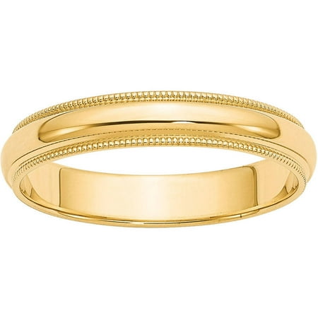 10KY 4mm Milgrain Half Round Band Size 7 (Gold Best Friend Rings)