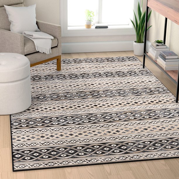 Well Woven Ava Ivory Persian Trellis High and Low Pile Area Rug