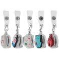 thumbnail image 5 of 5Pcs Pharmacy Badge Reels Holder Retractable ID Clips Name Tag Card Clips Nursing Badge Holder, 5 of 5