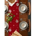 thumbnail image 5 of Red Christmas Table Runner Snowman Snowflake Xmas Tree Tablerunners 13 x 48 Inch, Table Decorations Tabletop Scarf for Summer Gathering Holiday Farmhouse Kitchen Dining Decor, 5 of 6