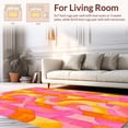 thumbnail image 2 of ODIKA 5'x7' Machine Washable Non-Slip Area Rug, Groovy Swirls Retro Funky Design High Traffic Rug, Peach, 144863, 2 of 7