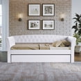 thumbnail image 6 of Boyd Sleep St. Ives Faux Leather Upholstered with Trundle Daybed, Twin, White, 6 of 7