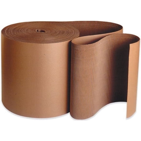 Shipping Supplies By Mail 6" x 250' A Flute Kraft Singleface Corrugated Roll For protect metal and glass parts. 1 /Roll