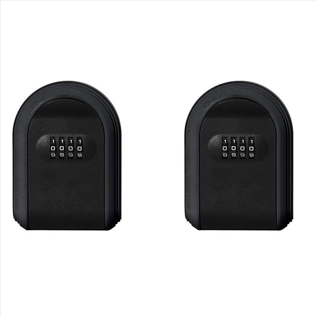 2X Caja Seguridad para Llaves Resistente una Intemperie Combinación 4 Dígitos Caja Seguridad para Llaves para Exteriores Caja Seguridad para Llaves Montada en Pared, Negra