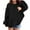 Black, variant on WOYY Toddler Girls Preppy Palm Hoodie Loose Soft Hooded Sweatshirt Casual Pullover