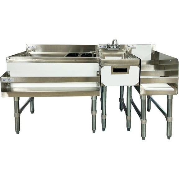 NSF 54''x22''x33'' Commercial Underbar Counter Cocktail Drink Station, Combination Cocktail Station, Bar Equipment