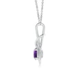thumbnail image 2 of Angara Collier en Améthyste Naturelle - Pendentif Solitaire en Améthyste Ronde Nœud Infini en Or Blanc 14 K pour Femmes, 2 of 8