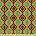 thumbnail image 2 of Ambesonne Retro Fabric by the Yard Upholstery, Flower Boho Whimsical Motifs, 1 Yard, Dark Yellow Burnt Orange, 2 of 5