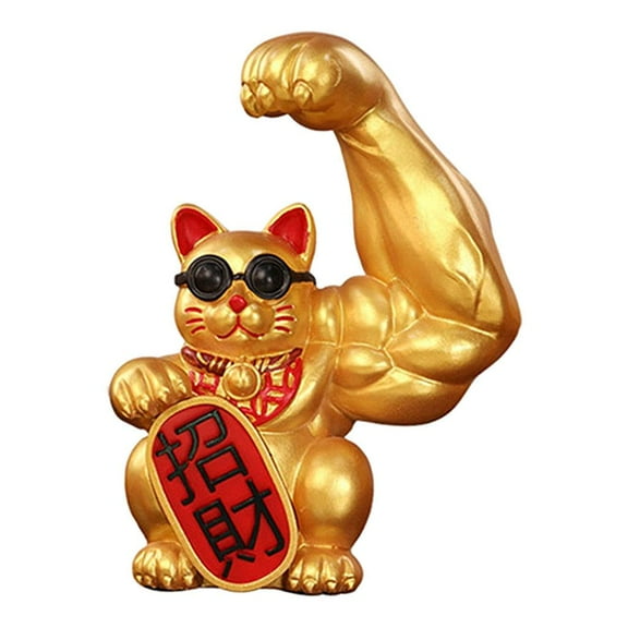 YWMJZEU Strong Lucky Cat Figurine Big Waving cat pet paw Up Wealth Health Welcoming Cat Feng Left Luck