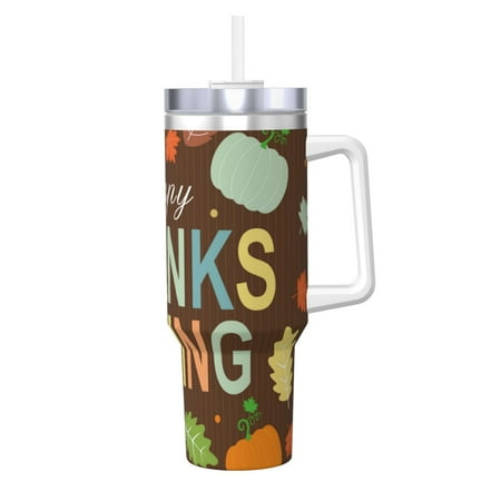 

Ocsxa Happy Thanksgiving With Gnome Print 40oz Stainless Steel Vacuum Insulated Tumbler Car Cup Coffee Mug with Spillproof Lid Keep Your Drink Hot or Cold on the Go
