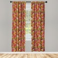 thumbnail image 3 of Ambesonne Colorful Curtains, Floral Vibrant Art, Pair of 28"x95", Multicolor, 3 of 5
