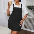 thumbnail image 3 of Patlollav Dress for Women 2024,Large Women'S Casual Solid Pocket Button Back Strap Dress Adjustable Sling Sleeveless Dress, 3 of 6