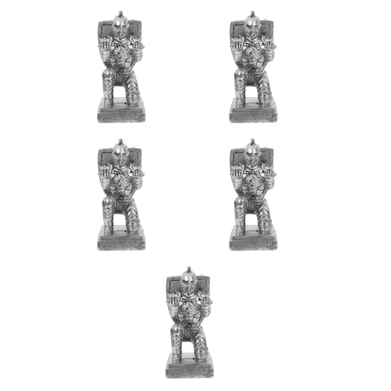 5pcs Resin Knight Shape Pen Holder Desk Organizer Accessories Desk Decoration Pen Stand For Office And Home Stationery Decor