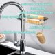 thumbnail image 5 of Soporte de esponja sobre grifo Fregadero de cocina Grifo colgante desmontable de acero inoxidable Rejilla de drenaje para baño, fregadores, jabón, cromo, 5 of 5