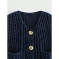 thumbnail image 5 of INAWLY Women’s Knit Sweater Vest with Pockets, Loose Fit Sleeveless Cardigan Style with Metal Button Front, 5 of 6