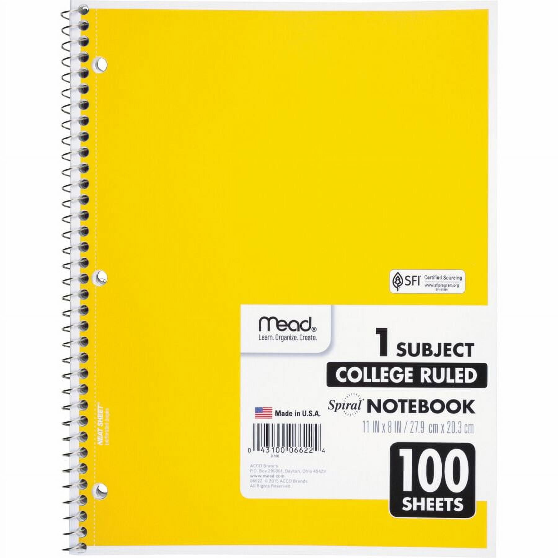 Mead, MEA06622BD, One-subject Spiral Notebook, 12 / Bundle