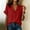 *Red, variant on ClodeEU Women's Lapel Collar Pleated Short Sleeve Button Down Shirt,Solid Color Casual Blouse Army Green,Women's Plus L